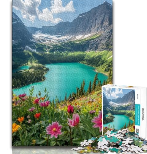 Puzzle für Teenager, 1000 Teile, wunderschöne Berge und Seen, zum Stressabbau, schwierige Herausforderung, einzigartige Heimdekoration und Geschenke, 38x52cm von FLKFDOZ