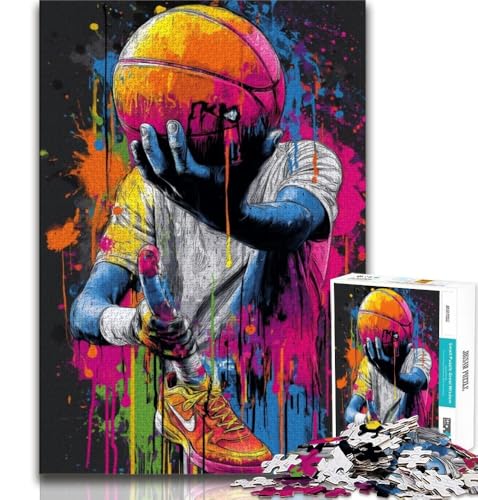 Puzzle für Teenager, 2000 Teile, Basketball-Ölgemälde, Spielzeug, Lernspiele, Stressabbau, tolle Geschenke und Spielzeuge, 70x100cm von FLKFDOZ