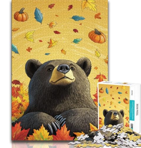 Puzzle für Teenager, 2000 Teile, Halloween-Braunbär, hilft dem Gehirn, süchtig machendes Spielzeug zu trainieren, um Geduld zu fördern, perfekte Dekoration, 70x100cm von FLKFDOZ