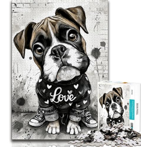 Puzzle für Teenager, 2000 Teile, Happy Boxer Puppy, Dekomprimierendes intellektuelles Lernspielzeug, Lernspiel für Geburtstag, Weihnachten, 70x100cm Puzzle für Teenager, 2000 Teile, Happy Boxer Puppy, Dekomprimierendes intellektuelles Lernspielzeug, Lernspiel für Geburtstag, Weihnachten, 70x100cm von FLKFDOZ