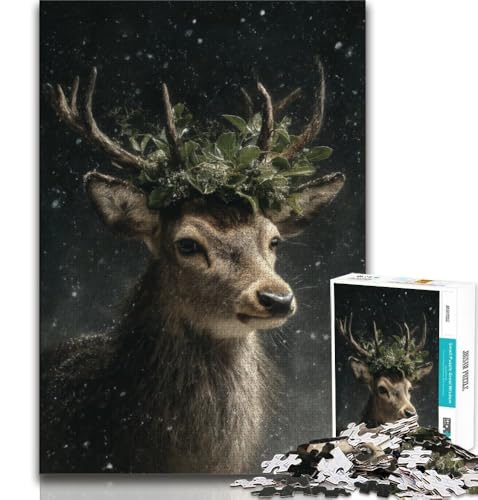 Puzzle für Teenager, 2000 Teile, Hirsch-Ölgemälde, Spielzeug, Lernspiele, Stressabbau, tolle Geschenke und Spielzeuge, 70x100cm von FLKFDOZ