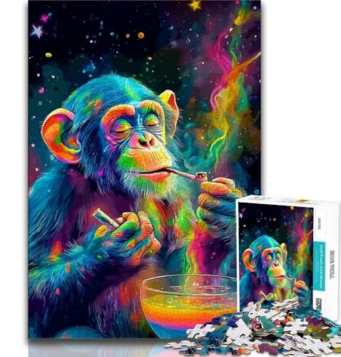 Puzzle für Teenager, 2000 Teile, Psychedelische Rauchkatze, Spielzeug, Lernspiele, Stressabbau, tolle Geschenke und Spielzeuge, 70x100cm von FLKFDOZ
