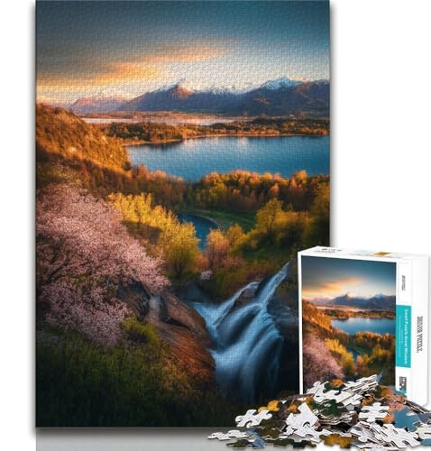 Puzzle für Teenager, 2000 Teile, Schöne Berge und Seen, für Lernspiele, Herausforderungen, Spielzeug, Geschenk für die ganze Familie, 70x100cm von FLKFDOZ