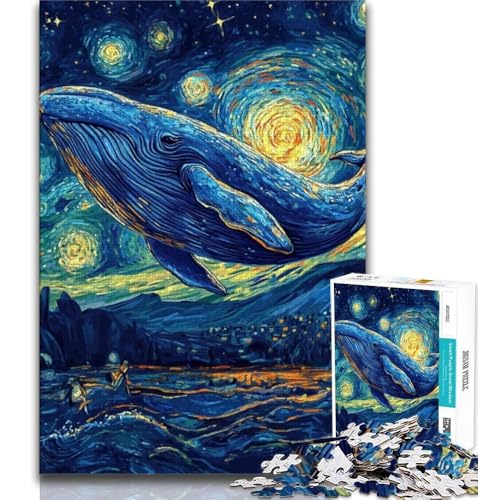 Puzzle für Teenager, 2000 Teile, Wale am Nachthimmel, Spielzeug, Lernspiele, Stressabbau, tolle Geschenke und Spielzeuge, 70x100cm von FLKFDOZ