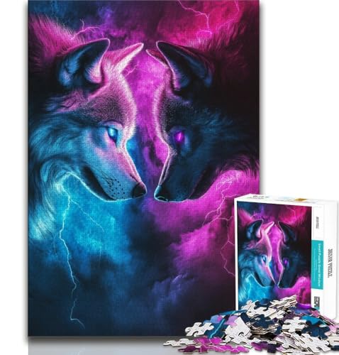 Puzzle für Teenager, 2000 Teile, Zwei Wölfe, Spielzeug, Lernspiele, Stressabbau, tolle Geschenke und Spielzeuge, 70x100cm von FLKFDOZ