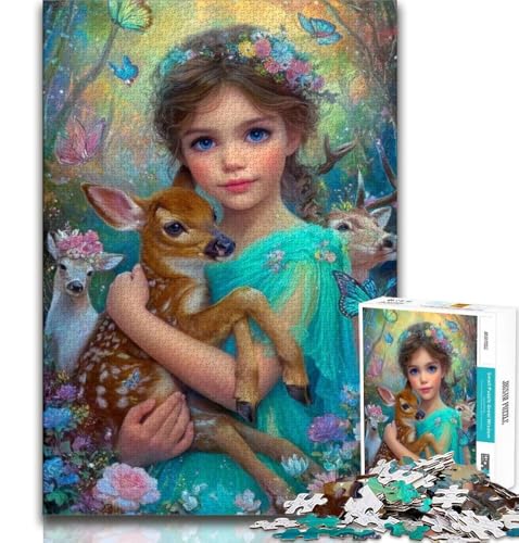 Puzzle für Teenager, 2000 Teile, kleines Mädchen und Hirschbaby, zum Stressabbau, schwierige Herausforderung, einzigartige Heimdekoration und Geschenke, 70x100cm Puzzle für Teenager, 2000 Teile, kleines Mädchen und Hirschbaby, zum Stressabbau, schwierige Herausforderung, einzigartige Heimdekoration und Geschenke, 70x100cm von FLKFDOZ