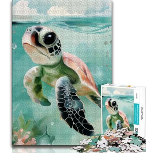 Puzzle für Teenager, Aquarellschildkröte, Familien-Herausforderungsspielzeug, ganze Familie für Kinder ab 14 Jahren, 38x26cm Puzzle für Teenager, Aquarellschildkröte, Familien-Herausforderungsspielzeug, ganze Familie für Kinder ab 14 Jahren, 38x26cm von FLKFDOZ