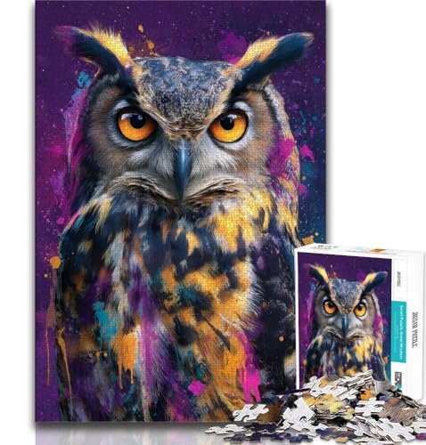 Puzzle für Teenager, Eule, Familien-Herausforderungsspielzeug, ganze Familie für Kinder ab 14 Jahren, 38x26cm Puzzle für Teenager, Eule, Familien-Herausforderungsspielzeug, ganze Familie für Kinder ab 14 Jahren, 38x26cm von FLKFDOZ