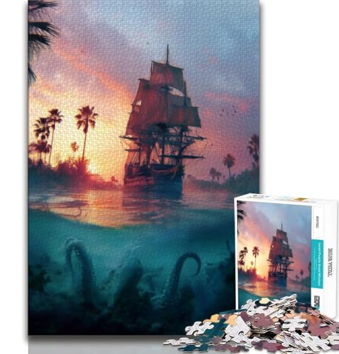 Puzzle für Teenager, Piratenschiff, Familien-Herausforderungsspielzeug, ganze Familie für Kinder ab 14 Jahren, 38x26cm Puzzle für Teenager, Piratenschiff, Familien-Herausforderungsspielzeug, ganze Familie für Kinder ab 14 Jahren, 38x26cm von FLKFDOZ