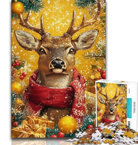 Puzzle für Teenager, Weihnachtshirsch, Familien-Herausforderungsspielzeug, ganze Familie für Kinder ab 14 Jahren, 38x26cm Puzzle für Teenager, Weihnachtshirsch, Familien-Herausforderungsspielzeug, ganze Familie für Kinder ab 14 Jahren, 38x26cm von FLKFDOZ