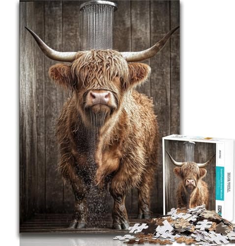 Puzzle für Teenager, Yak beim Baden, Familien-Herausforderungsspielzeug, ganze Familie für und ab 14 Jahren, 38x26cm Puzzle für Teenager, Yak beim Baden, Familien-Herausforderungsspielzeug, ganze Familie für und ab 14 Jahren, 38x26cm von FLKFDOZ