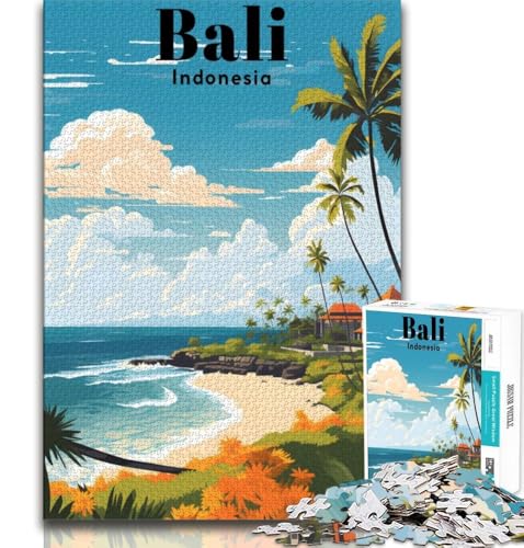 Puzzle für Teenager,1000 Teile,Bali-Indonesien-Reise,Spielzeug-Intellektuelles Spiel,Jedes Teil ist einzigartig – Anspruchsvolles Familienspiel,Geeignet für Kinder und Jugendliche ab 14 Jahren,38x26cm von FLKFDOZ