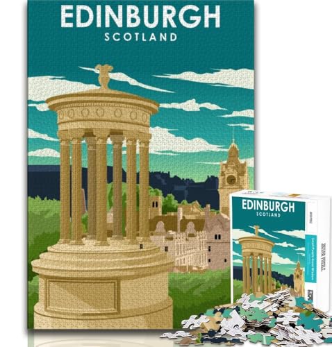Puzzle mit 1000 Teilen für Erwachsene, Edinburgh, Schottland, Reise, anspruchsvolles Spiel und Familienspiel, Geburtstagsgeschenk, Geschenke, Wandkunst für Kinder ab 14 Jahren, 38x26cm von FLKFDOZ