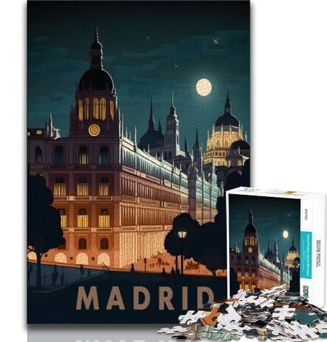 Puzzle mit 1000 Teilen für Erwachsene, Madrid, Spanien, Reise, anspruchsvolles Spiel und Familienspiel, Geburtstagsgeschenk, Geschenke, Wandkunst für Kinder ab 14 Jahren, 38x26cm Puzzle mit 1000 Teilen für Erwachsene, Madrid, Spanien, Reise, anspruchsvolles Spiel und Familienspiel, Geburtstagsgeschenk, Geschenke, Wandkunst für Kinder ab 14 Jahren, 38x26cm von FLKFDOZ