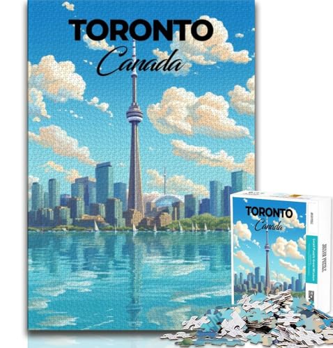 Puzzle mit 1000 Teilen für Teenager, Geschenk, Toronto-Reiseplakat, Spielzeug, Denkspiel, einzigartige Geburtstags- und Geschenke für Kinder ab 14 Jahren, 38x26cm Puzzle mit 1000 Teilen für Teenager, Geschenk, Toronto-Reiseplakat, Spielzeug, Denkspiel, einzigartige Geburtstags- und Geschenke für Kinder ab 14 Jahren, 38x26cm von FLKFDOZ