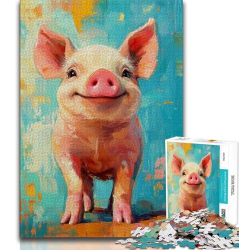 Puzzle mit 1000 Teilen für Teenager, Schweinebaby-Malen, anspruchsvolles Spiel und Lernspiel für die ganze Familie zum Geburtstag, Weihnachten, 38x52cm Puzzle mit 1000 Teilen für Teenager, Schweinebaby-Malen, anspruchsvolles Spiel und Lernspiel für die ganze Familie zum Geburtstag, Weihnachten, 38x52cm von FLKFDOZ