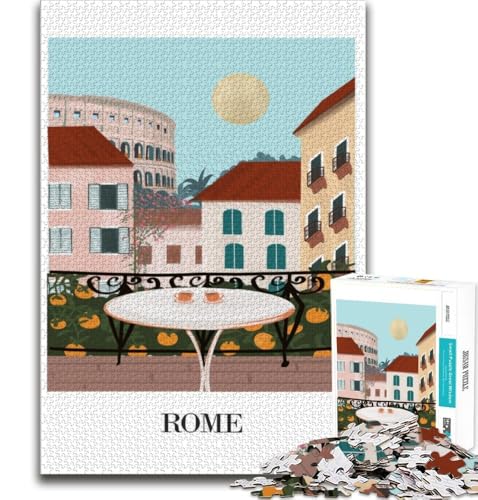 Puzzle mit Balkonblick auf Rom, 1000 Teile, für Teenager, Geschenke, Quizspiel, Wanddekoration, einzigartige Geburtstags, 38x26cm Puzzle mit Balkonblick auf Rom, 1000 Teile, für Teenager, Geschenke, Quizspiel, Wanddekoration, einzigartige Geburtstags, 38x26cm von FLKFDOZ