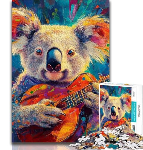 Puzzle mit Gitarre spielendem Koala, 2000 Teile, für Teenager, Geschenke, Quizspiel, Wanddekoration, einzigartige Geburtstags, 70x100cm Puzzle mit Gitarre spielendem Koala, 2000 Teile, für Teenager, Geschenke, Quizspiel, Wanddekoration, einzigartige Geburtstags, 70x100cm von FLKFDOZ