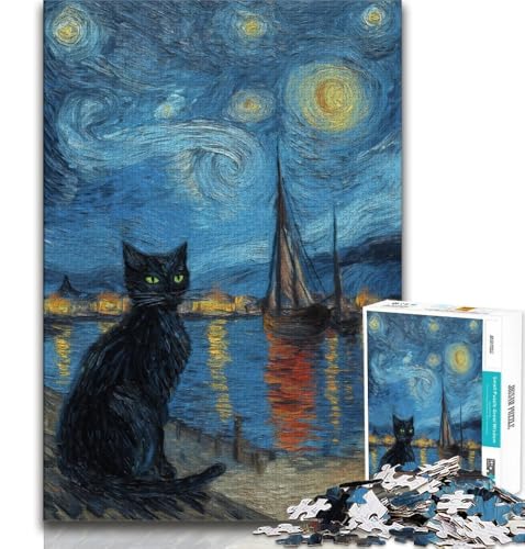 Puzzle mit Katzenmotiv am Sternenhimmel, 2000 Teile, für Erwachsene und Jugendliche, hilft dem Gehirn beim Trainieren, süchtig machendes Spielzeug zur Förderung der Geduld, tolles Geschenk, 70x100cm Puzzle mit Katzenmotiv am Sternenhimmel, 2000 Teile, für Erwachsene und Jugendliche, hilft dem Gehirn beim Trainieren, süchtig machendes Spielzeug zur Förderung der Geduld, tolles Geschenk, 70x100cm von FLKFDOZ