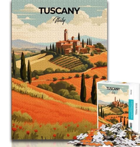 Puzzle mit Reisedruck „Toskana, Italien“ 1000 Teile für Teenager, Geschenk, Quizspiel, Wanddekoration, einzigartige Geburtstags, 38x26cm Puzzle mit Reisedruck „Toskana, Italien“ 1000 Teile für Teenager, Geschenk, Quizspiel, Wanddekoration, einzigartige Geburtstags, 38x26cm von FLKFDOZ