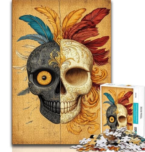 Puzzle mit Totenkopffedern, 1000 Teile, für Teenager, Geschenke, Spielzeug, Lernspiele, Stressabbau, tolle Geschenke und Spielzeuge, 50x75cm Puzzle mit Totenkopffedern, 1000 Teile, für Teenager, Geschenke, Spielzeug, Lernspiele, Stressabbau, tolle Geschenke und Spielzeuge, 50x75cm von FLKFDOZ