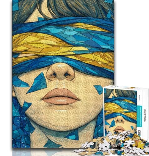 Puzzle mit verbundenen Augen, 1000 Teile, für Teenager, Geschenke, Quizspiel, Wanddekoration, einzigartige Geburtstags, 38x52cm Puzzle mit verbundenen Augen, 1000 Teile, für Teenager, Geschenke, Quizspiel, Wanddekoration, einzigartige Geburtstags, 38x52cm von FLKFDOZ