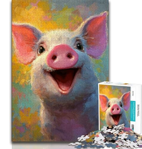 Puzzle zum Malen von Schweinen für Erwachsene und Jugendliche, 1000 Teile, hilft dem Gehirn, süchtig machendes Spielzeug zu trainieren, um Geduld zu fördern, geeignet für Paare, 38x26cm Puzzle zum Malen von Schweinen für Erwachsene und Jugendliche, 1000 Teile, hilft dem Gehirn, süchtig machendes Spielzeug zu trainieren, um Geduld zu fördern, geeignet für Paare, 38x26cm von FLKFDOZ
