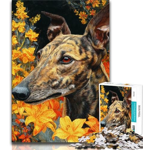 Puzzles für Erwachsene und Jugendliche, Blumenhund, anspruchsvolles Spiel und Lernspiel für die ganze Familie zum Geburtstag, Weihnachten, 38x52cm von FLKFDOZ