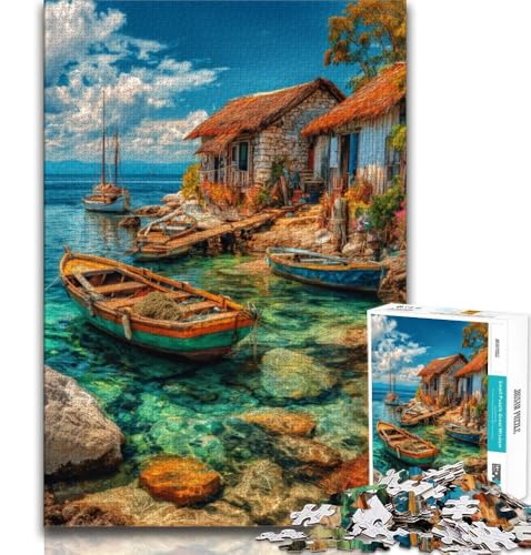 Puzzles für Erwachsene und Jugendliche, Boote auf Einer Ferieninsel, anspruchsvolles Spiel und Lernspiel für die ganze Familie zum Geburtstag, Weihnachten, 70x100cm von FLKFDOZ
