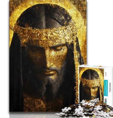 Puzzles für Erwachsene und Jugendliche, Goldener Jesus, anspruchsvolles Spiel und Lernspiel für die ganze Familie zum Geburtstag, Weihnachten, 38x26cm von FLKFDOZ