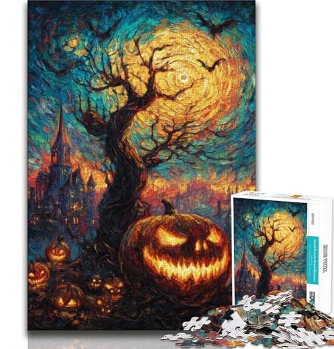 Puzzles für Erwachsene und Jugendliche, Halloween-Skelettlandschaft, anspruchsvolles Spiel und Lernspiel für die ganze Familie zum Geburtstag, Weihnachten, 38x52cm von FLKFDOZ