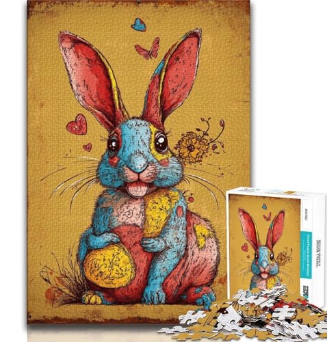 Puzzles für Erwachsene und Jugendliche, Kaninchen, anspruchsvolles Spiel und Lernspiel für die ganze Familie zum Geburtstag, Weihnachten, 38x26cm von FLKFDOZ