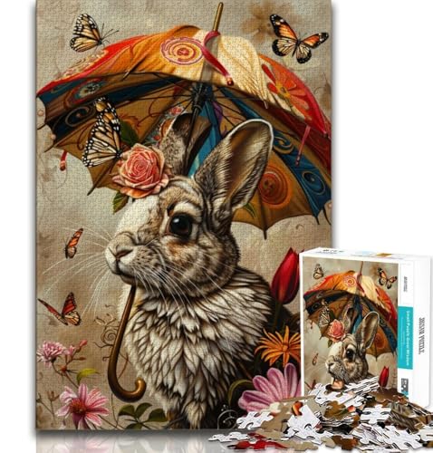 Puzzles für Erwachsene und Jugendliche, Kaninchen mit Regenschirm, Lernspiele, Heimdekoration, Lernspiel für Geburtstag, Weihnachten, 70x100cm Puzzles für Erwachsene und Jugendliche, Kaninchen mit Regenschirm, Lernspiele, Heimdekoration, Lernspiel für Geburtstag, Weihnachten, 70x100cm von FLKFDOZ