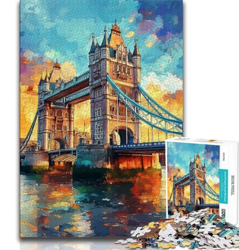 Puzzles für Erwachsene und Jugendliche, London Bridge, Lernspiele, Heimdekoration, Lernspiel für Geburtstag, Weihnachten, 38x52cm von FLKFDOZ