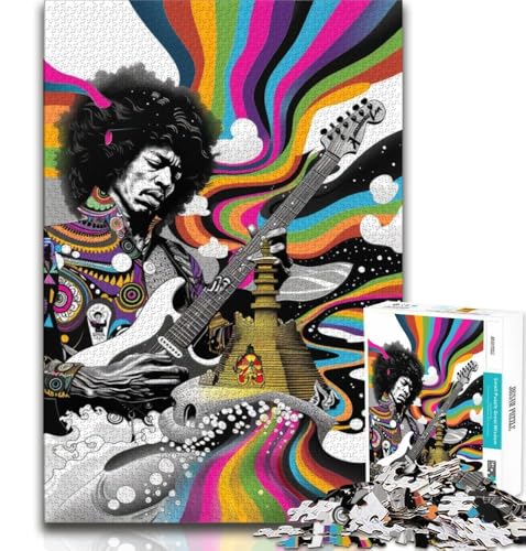 Puzzles für Erwachsene und Jugendliche, Psychedelic Guitarist, anspruchsvolles Spiel und Lernspiel für die ganze Familie zum Geburtstag, Weihnachten, 70x100cm von FLKFDOZ