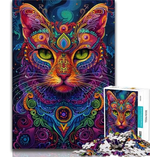 Puzzles für Erwachsene und Jugendliche, Psychedelische Katze, Lernspiele, Heimdekoration, Lernspiel für Geburtstag, Weihnachten, 50x75cm Puzzles für Erwachsene und Jugendliche, Psychedelische Katze, Lernspiele, Heimdekoration, Lernspiel für Geburtstag, Weihnachten, 50x75cm von FLKFDOZ