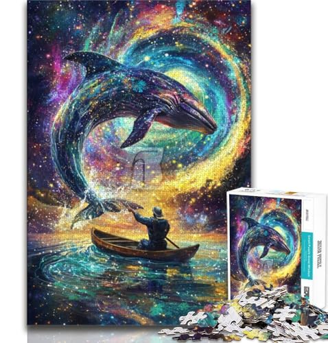 Puzzles für Erwachsene und Jugendliche, Psychedelischer Wal, anspruchsvolles Spiel und Lernspiel für die ganze Familie zum Geburtstag, Weihnachten, 38x26cm von FLKFDOZ