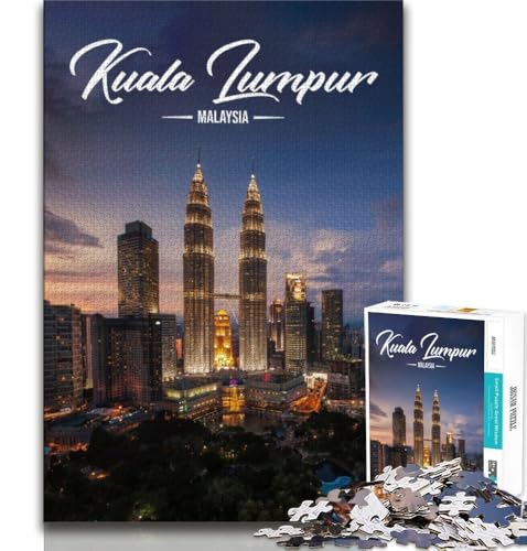 Puzzles für Erwachsene und Jugendliche, Puzzle Kuala Lumpur, Lernspiel, Herausforderungsspielzeug, für die Heimdekoration ab 14 Jahren, 38x26cm von FLKFDOZ