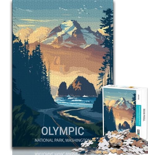 Puzzles für Erwachsene und Jugendliche, Puzzle Olympic National Park Poster, Klassische Lernspiele, ganze Familie, geeignet für Kinder ab 14 Jahren, 38x26cm Puzzles für Erwachsene und Jugendliche, Puzzle Olympic National Park Poster, Klassische Lernspiele, ganze Familie, geeignet für Kinder ab 14 Jahren, 38x26cm von FLKFDOZ