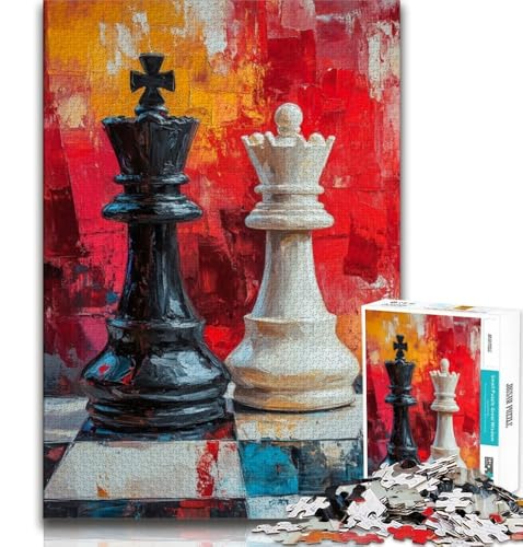 Puzzles für Erwachsene und Jugendliche, Schach-Ölgemälde, pädagogisches Familienspiel, Wanddekoration, einzigartige Geburtstags, 38x52cm Puzzles für Erwachsene und Jugendliche, Schach-Ölgemälde, pädagogisches Familienspiel, Wanddekoration, einzigartige Geburtstags, 38x52cm von FLKFDOZ