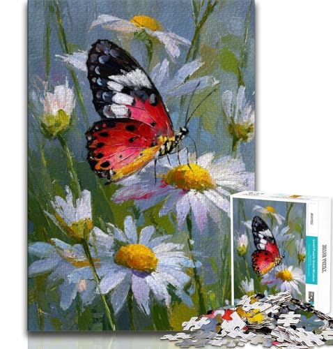 Puzzles für Erwachsene und Jugendliche, Schmetterlinge und Gänseblümchen, Lernspiele, Heimdekoration, Lernspiel für Geburtstag, Weihnachten, 38x26cm von FLKFDOZ
