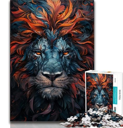 Puzzles für Erwachsene und Jugendliche, Schwarzer Löwe, anspruchsvolles Spiel und Lernspiel für die ganze Familie zum Geburtstag, Weihnachten, 38x26cm von FLKFDOZ
