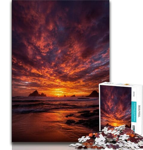 Puzzles für Erwachsene und Jugendliche, Sonnenuntergang, anspruchsvolles Spiel und Lernspiel für die ganze Familie zum Geburtstag, Weihnachten, 50x75cm von FLKFDOZ