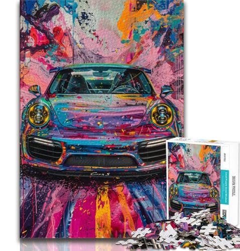 Puzzles für Erwachsene und Jugendliche, Sportwagen-Graffiti, anspruchsvolles Spiel und Lernspiel für die ganze Familie zum Geburtstag, Weihnachten, 50x75cm von FLKFDOZ