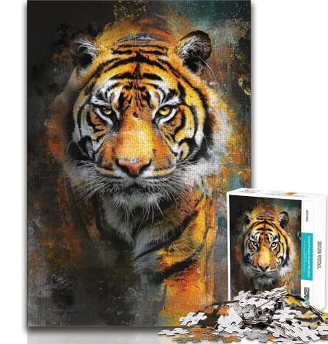 Puzzles für Erwachsene und Jugendliche, Tigerporträt, anspruchsvolles Spiel und Lernspiel für die ganze Familie zum Geburtstag, Weihnachten, 38x52cm von FLKFDOZ