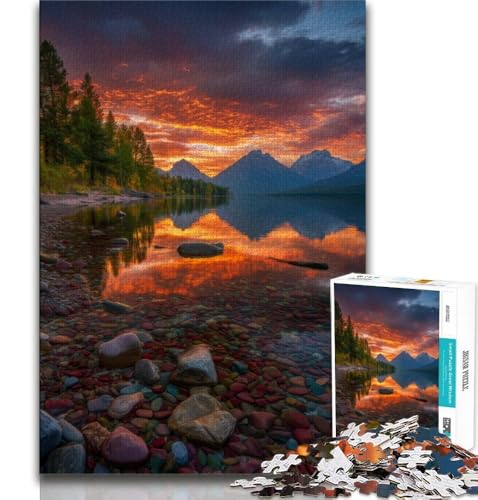 Puzzles für Erwachsene und Jugendliche, wunderschöner Bergfluss, anspruchsvolles Spiel und Lernspiel für die ganze Familie zum Geburtstag, Weihnachten, 38x26cm von FLKFDOZ