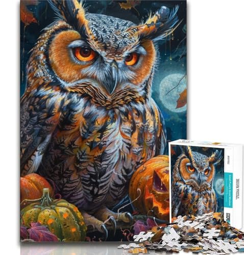 Puzzles für Erwachsene und Teenager, 1000 Teile, Halloween-Eule, pädagogisches Spielzeug zum Stressabbau, ganze Familie, 38x52cm Puzzles für Erwachsene und Teenager, 1000 Teile, Halloween-Eule, pädagogisches Spielzeug zum Stressabbau, ganze Familie, 38x52cm von FLKFDOZ