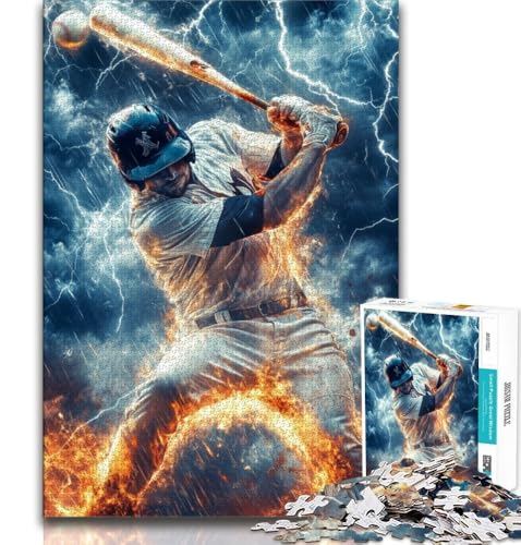 Puzzles für Erwachsene und Teenager, Baseballspieler, anspruchsvolles Spiel und Lernspiel für die ganze Familie zum Geburtstag, Weihnachten, 38x26cm von FLKFDOZ