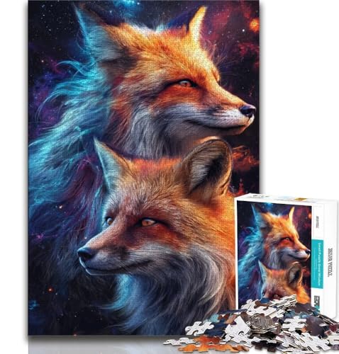 Puzzles für Erwachsene und Teenager, Puzzle „Zwei Füchse“, Familienunterhaltungsspielzeug mit passendem Poster und Quizblatt, 50x75cm Puzzles für Erwachsene und Teenager, Puzzle „Zwei Füchse“, Familienunterhaltungsspielzeug mit passendem Poster und Quizblatt, 50x75cm von FLKFDOZ