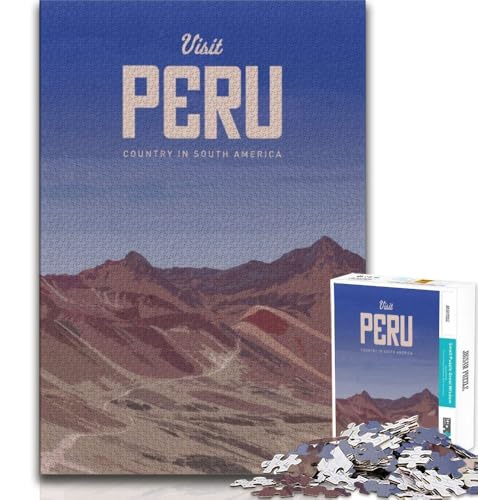 Puzzles für Teenager, 1000 Teile, „Besuchen Sie Peru“, Lernspielzeug, für die Heimdekoration, für Kinder ab 14 Jahren, 38x26cm von FLKFDOZ